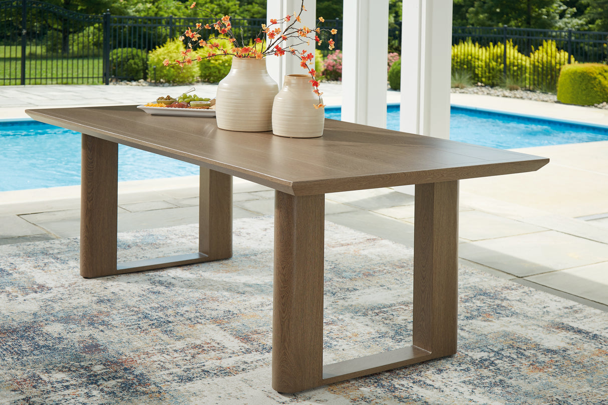 Nashville Furniture Outlets - Ashley Furniture - Serene Bay Outdoor - RECT Dining Table w/UMB OPT / Dark Brown - P671-625