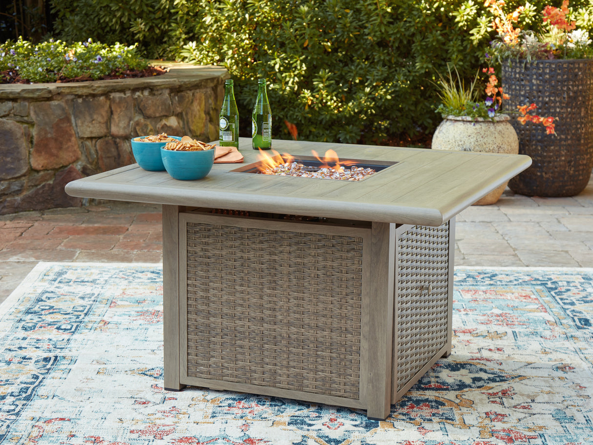 Nashville Furniture Outlets - Ashley Furniture - Cliff Trails Outdoor - Square Fire Pit Table / Beige - PCP690-772