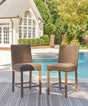 Nashville Furniture Outlets - Ashley Furniture - Walton Bridge Outdoor - Square Bar Table w/Fire Pit / Driftwood - P749-665