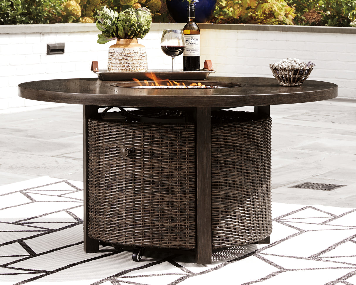 Nashville Furniture Outlets - Ashley Furniture - Paradise Trail Outdoor - Round Fire Pit Table / Medium Brown - P750-776