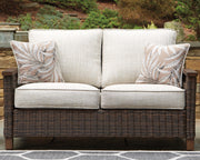 Nashville Furniture Outlets - Ashley Furniture - Paradise Trail Outdoor - Loveseat w/Cushion / Medium Brown - P750-835