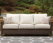 Nashville Furniture Outlets - Ashley Furniture - Paradise Trail Outdoor - Sofa with Cushion / Medium Brown - P750-838