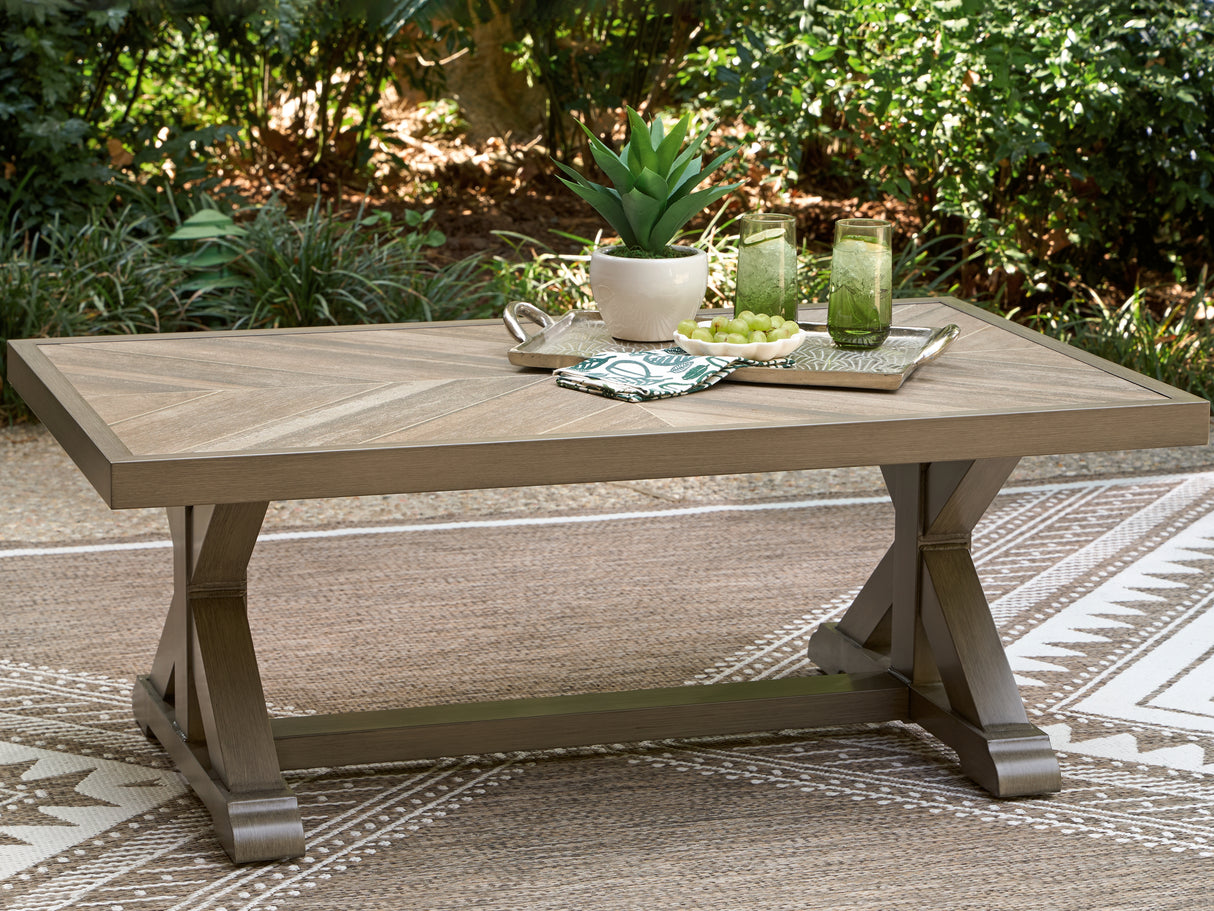 Nashville Furniture Outlets - Ashley Furniture - Laguna Heights Outdoor - Rectangular Cocktail Table / Beige - PCP790-701