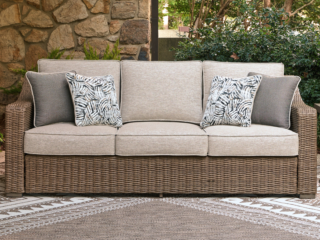 Nashville Furniture Outlets - Ashley Furniture - Laguna Heights Outdoor - Sofa with Cushion / Beige - PCP790-838