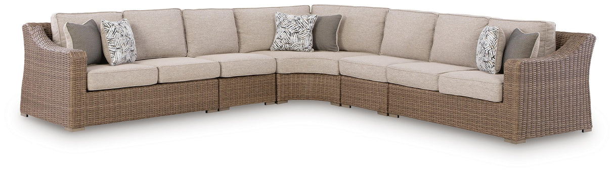 Nashville Furniture Outlets - Ashley Furniture - Laguna Heights Outdoor - 5-Piece Outdoor Sectional / Beige - PCP790P3