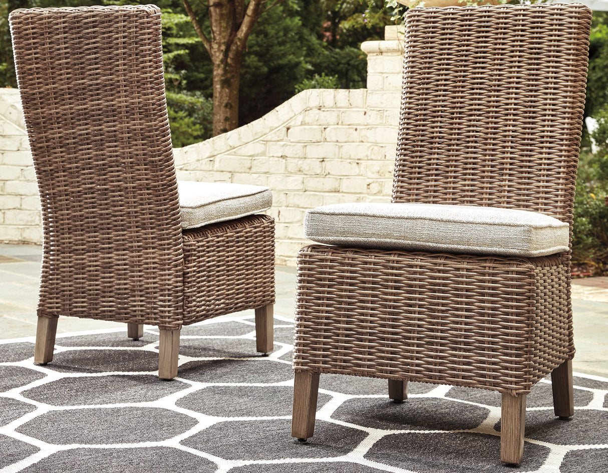 Nashville Furniture Outlets - Ashley Furniture - Beachcroft Outdoor - Side Chair with Cushion (Set of 2) / Beige - P791-601