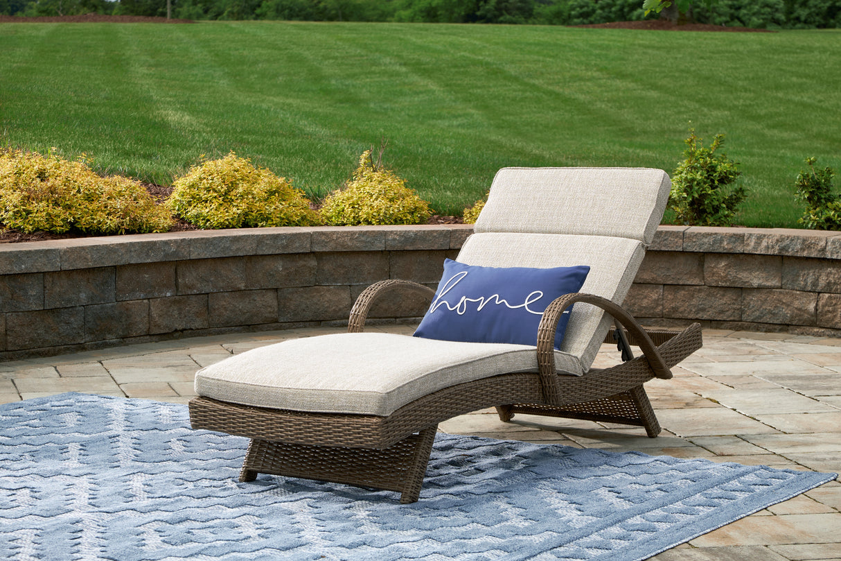 Nashville Furniture Outlets - Ashley Furniture - Beachcroft Outdoor - Chaise Lounge with Cushion / Beige - P791-815