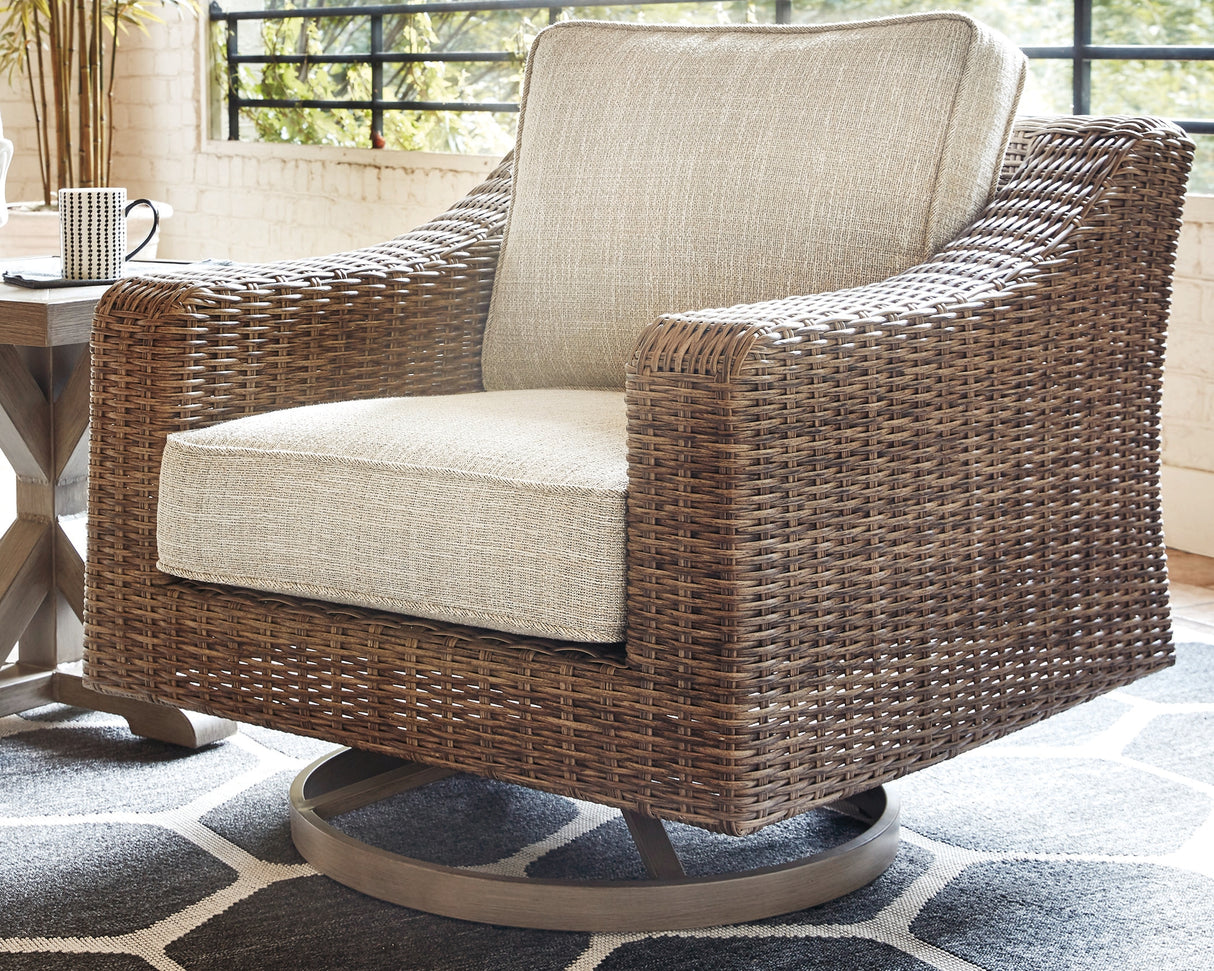 Nashville Furniture Outlets - Ashley Furniture - Beachcroft Outdoor - Swivel Lounge Chair (1/CN) / Beige - P791-821