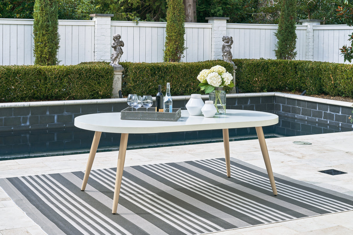 Nashville Furniture Outlets - Ashley Furniture - Seton Creek Outdoor - Oval Dining Table w/UMB OPT / White - P798-625
