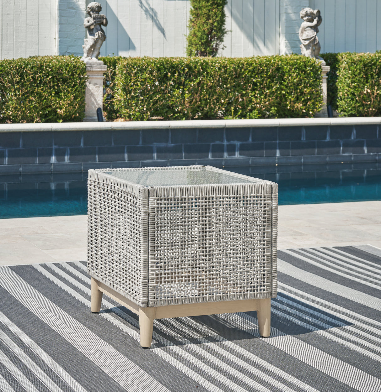 Nashville Furniture Outlets - Ashley Furniture - Seton Creek Outdoor - Square End Table / Gray - P798-702