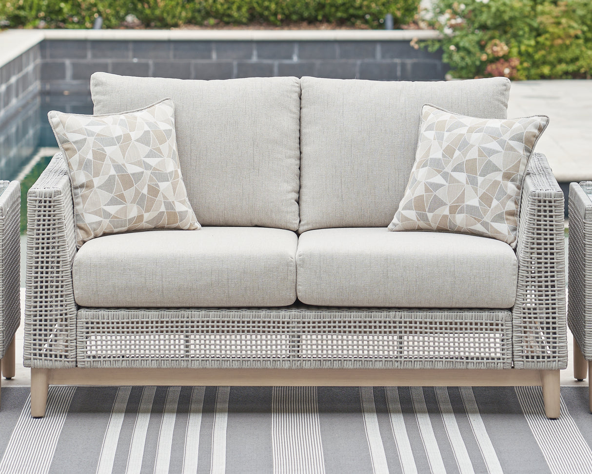 Nashville Furniture Outlets - Ashley Furniture - Seton Creek Outdoor - Loveseat w/Cushion / Gray - P798-835