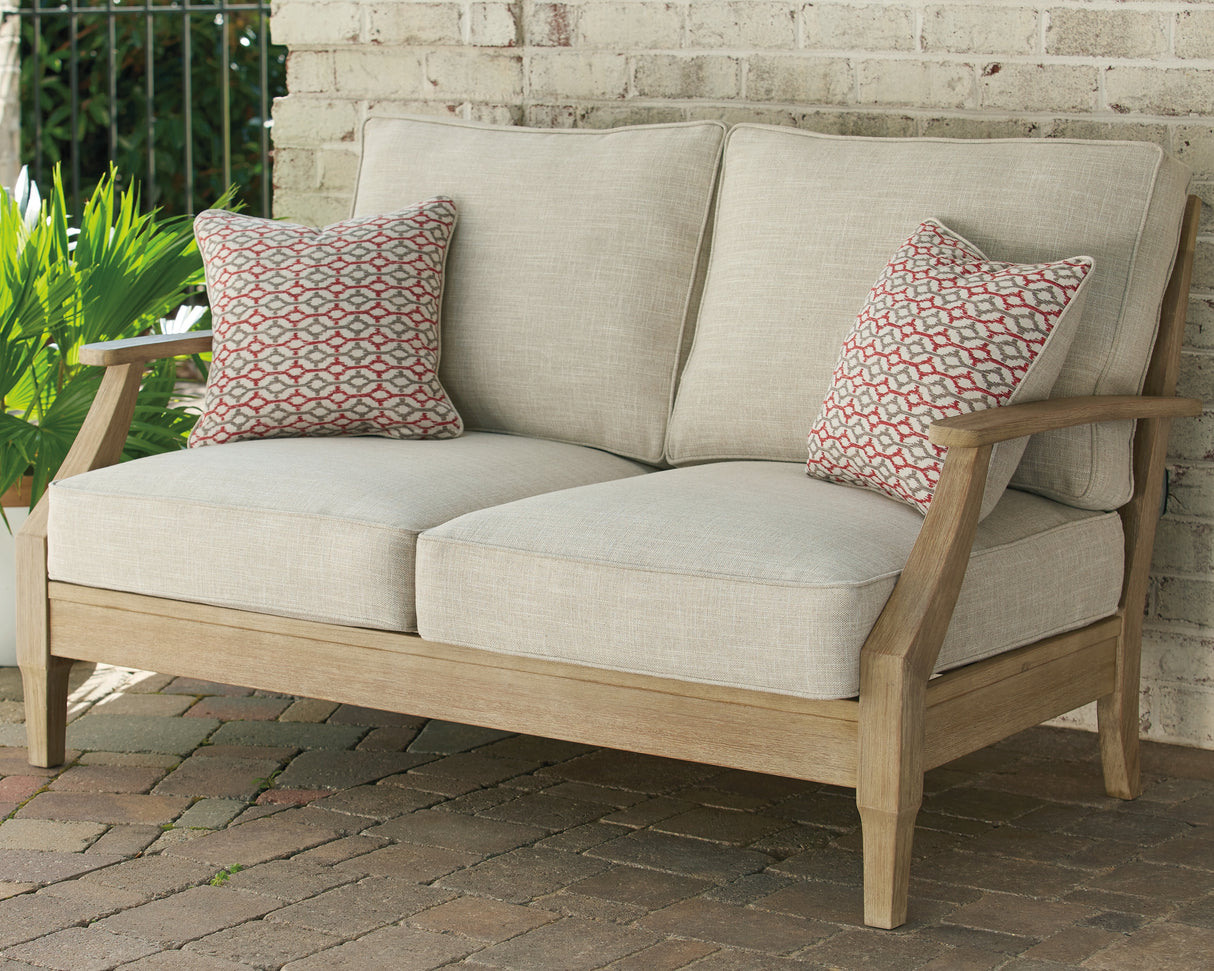 Nashville Furniture Outlets - Ashley Furniture - Clare View Outdoor - Loveseat w/Cushion / Beige - P801-835