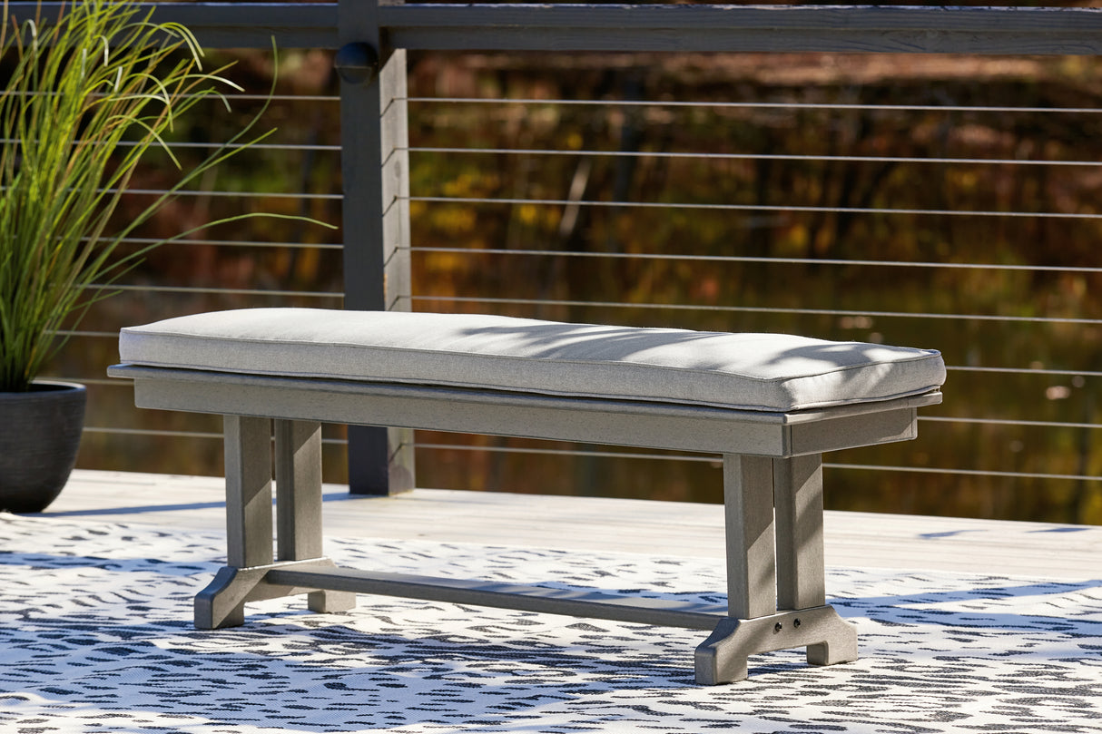 Nashville Furniture Outlets - Ashley Furniture - Visola Outdoor - Bench with Cushion / Gray - P802-600