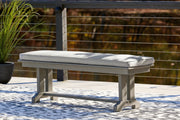 Nashville Furniture Outlets - Ashley Furniture - Visola Outdoor - Bench with Cushion / Gray - P802-600