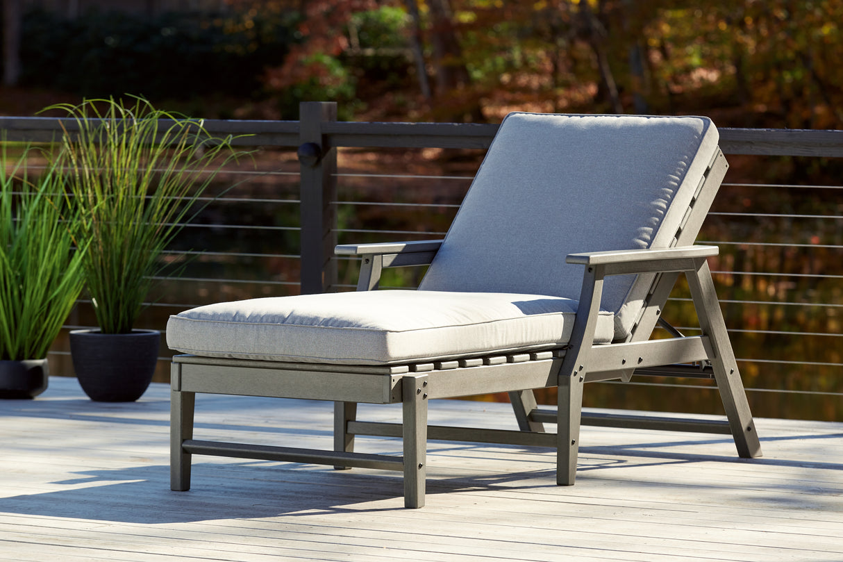 Nashville Furniture Outlets - Ashley Furniture - Visola Outdoor - Chaise Lounge with Cushion / Gray - P802-815