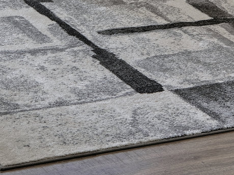 Nashville Furniture Outlets - Ashley Furniture - Brycebourne Rug - 5'3" x 7'7" Rug / Black/Cream/Gray - R404982