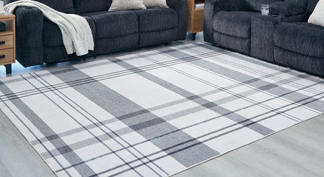 Nashville Furniture Outlets - Ashley Furniture - Kaidlow Rug - 7'7" x 9'8" Washable Rug / Gray/Cream - R405911