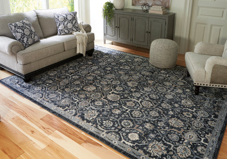 Nashville Furniture Outlets - Ashley Furniture - Hilcott Rug - 7'10" x 10'6" Rug / Blue/Cream/Brown - R406111