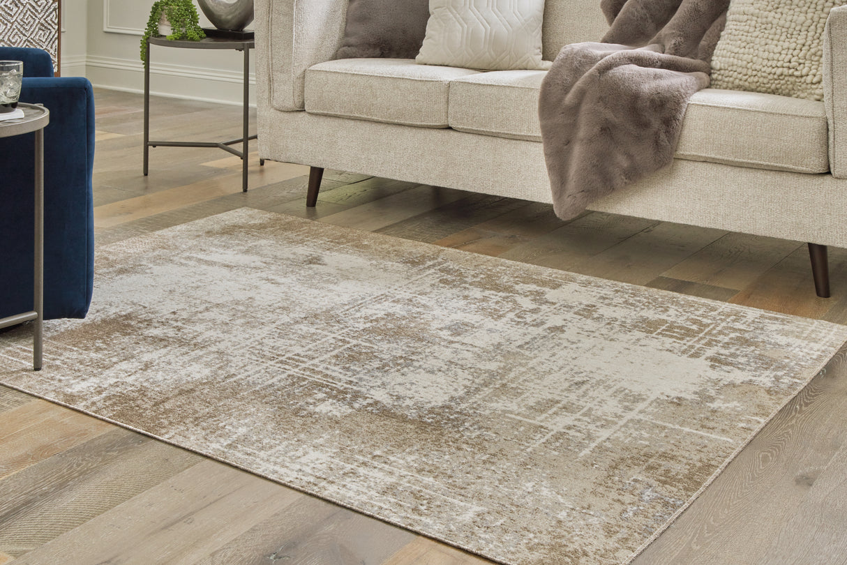 Nashville Furniture Outlets - Ashley Furniture - Grifflain Rug - 5'1" x 7' Washable Rug / Tan/Brown/Gray - R406232