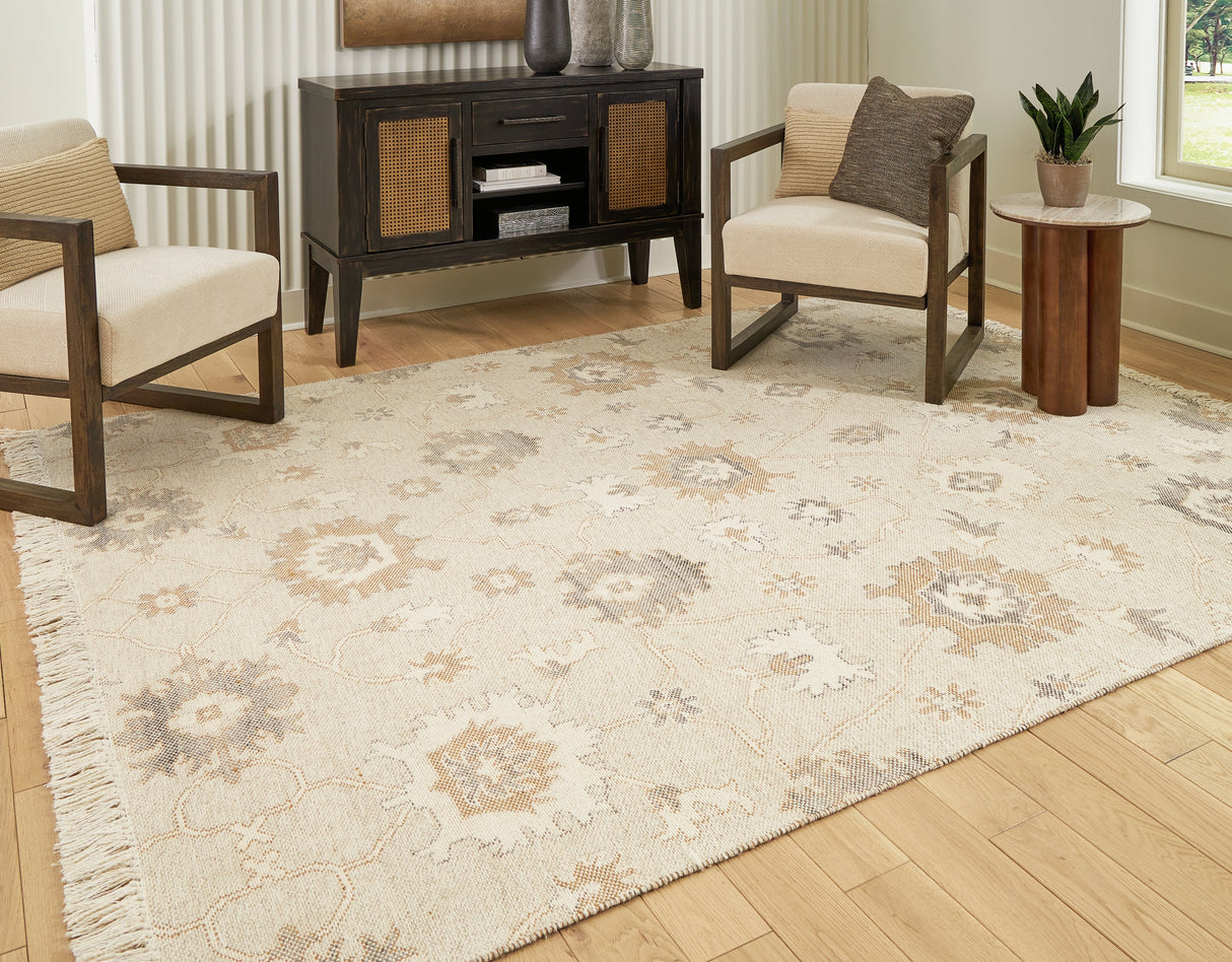 Nashville Furniture Outlets - Ashley Furniture - Calkin Rug - 8' x 10' Rug / Linen/Gray/Caramel - R406391