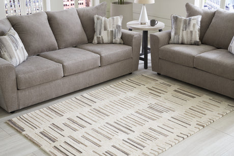 Nashville Furniture Outlets - Ashley Furniture - Leesdale Rug - 5' x 7' Rug / Ivory/Brown/Black - R406422
