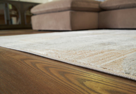 Nashville Furniture Outlets - Ashley Furniture - Truward Rug - 5' x 7' Rug / Linen/Gray/Caramel - R406472