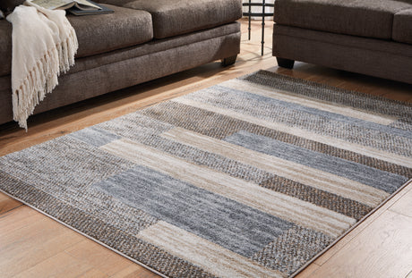 Nashville Furniture Outlets - Ashley Furniture - Sethburn Rug - 8' x 10' Rug / Cream/Brown/Gray - R406591