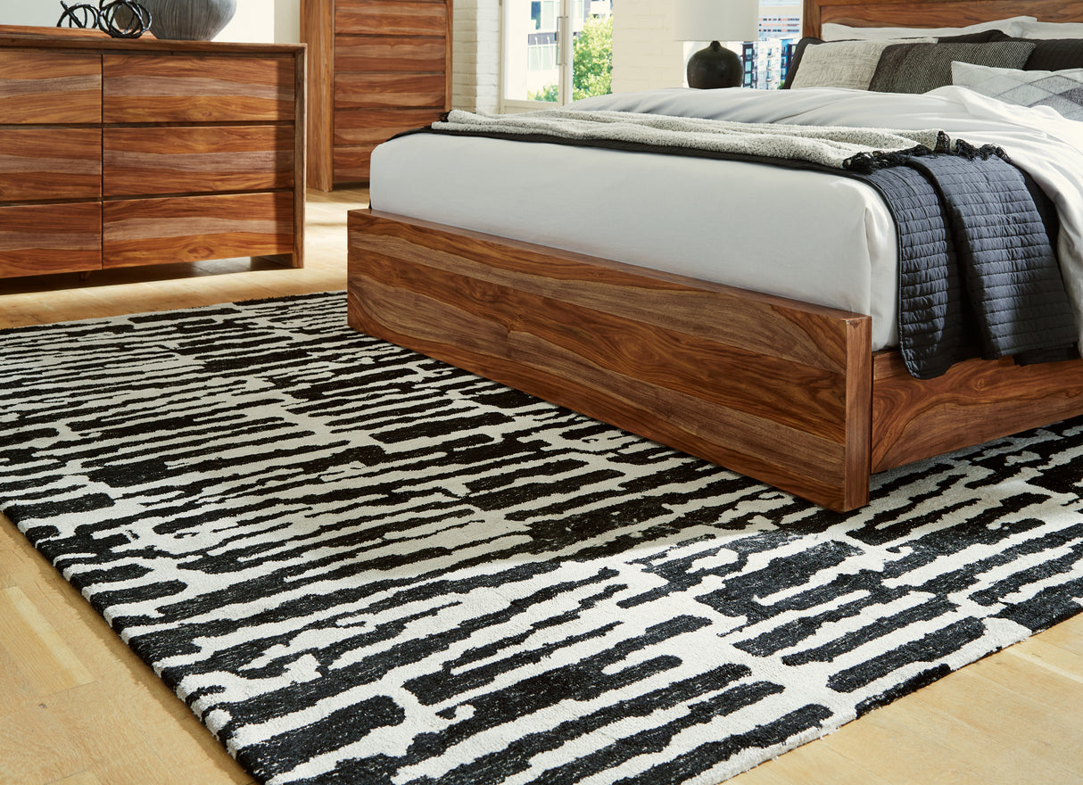 Nashville Furniture Outlets - Ashley Furniture - Bramshaw Rug - 8' x 10' Rug / Black/Ivory - R406761