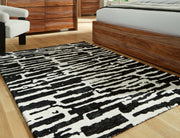 Nashville Furniture Outlets - Ashley Furniture - Bramshaw Rug - 5' x 7' Rug / Black/Ivory - R406762