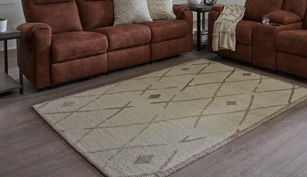 Nashville Furniture Outlets - Ashley Furniture - Guyford Rug - 5' x 7' Rug / Beige/Brown - R406872