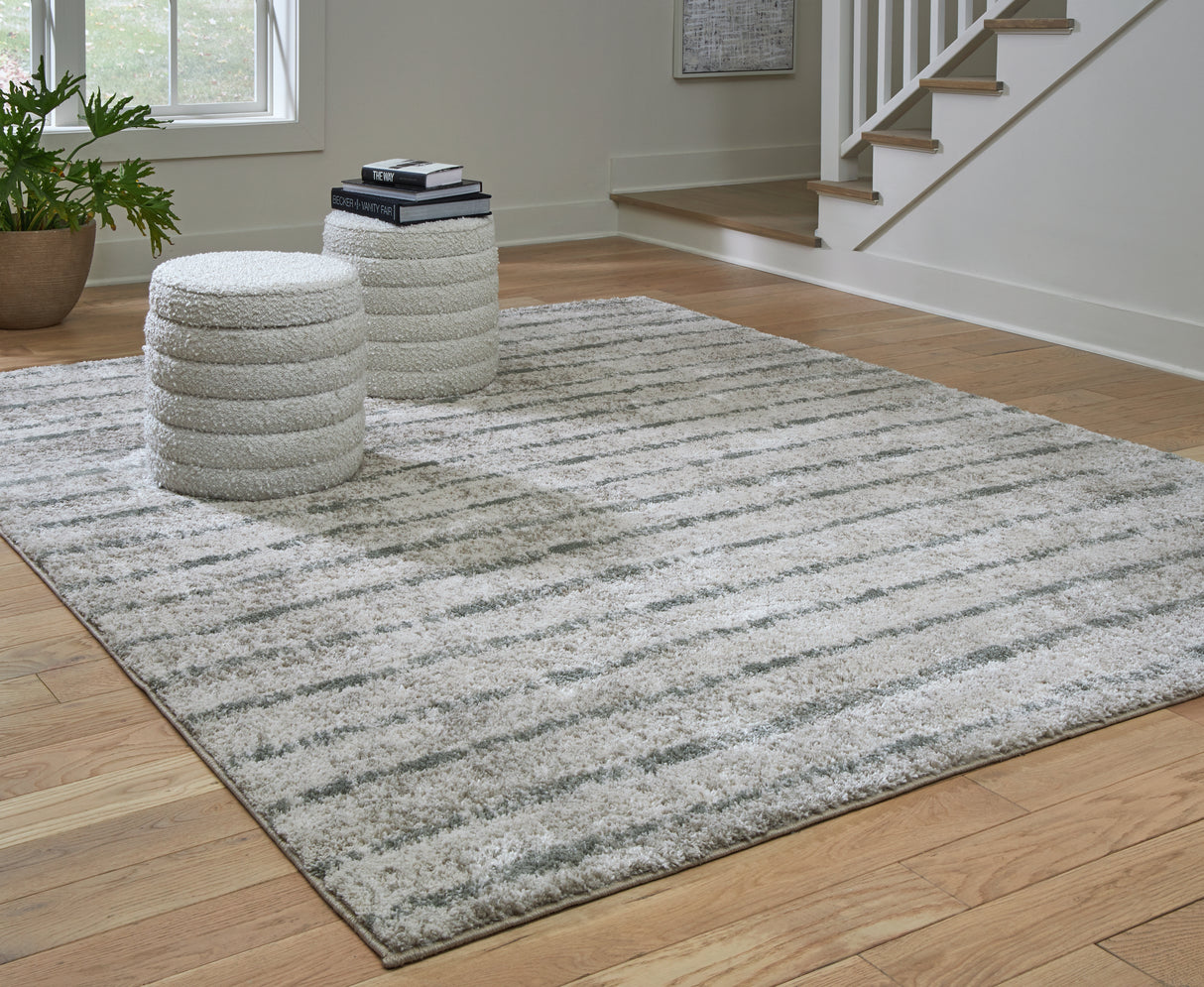 Nashville Furniture Outlets - Ashley Furniture - Laddway Rug - 8' x 10' Rug / Cream/Green - R406881