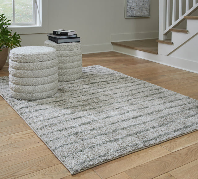 Nashville Furniture Outlets - Ashley Furniture - Laddway Rug - 5' x 7' Rug / Cream/Green - R406882