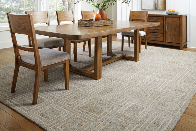 Nashville Furniture Outlets - Ashley Furniture - Brickburgh Rug - 5' x 7' Rug / Gray/Ivory/Honey - R406902