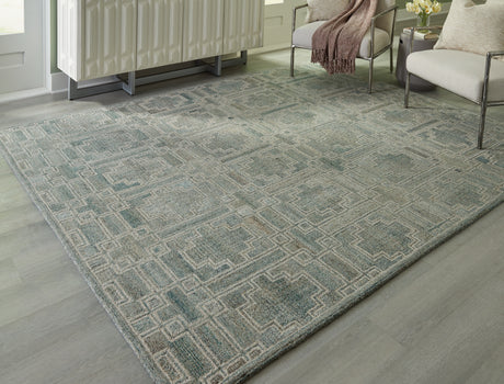 Nashville Furniture Outlets - Ashley Furniture - Jossland Rug - 8' x 10' Rug / Green/Ivory - R406911