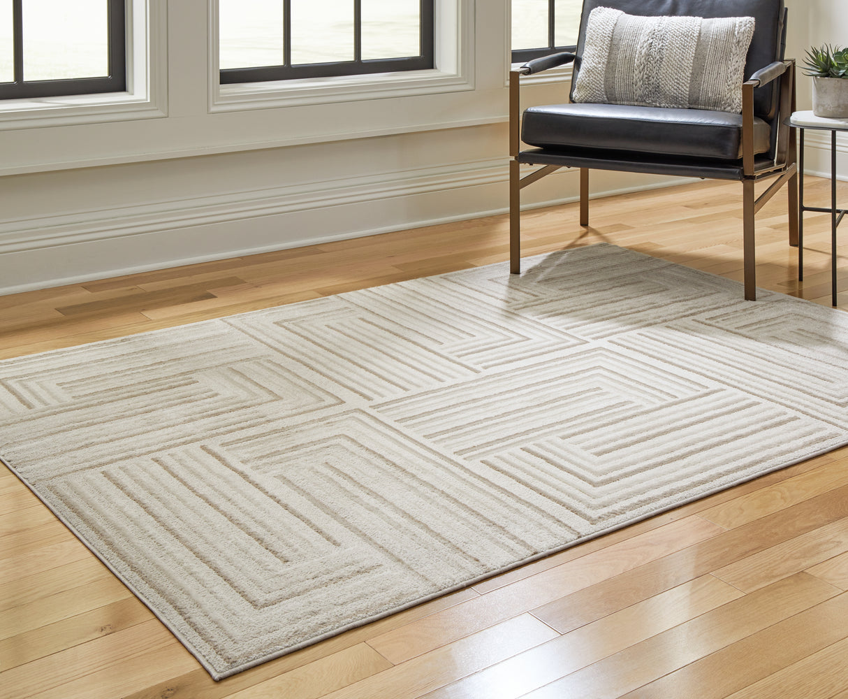 Nashville Furniture Outlets - Ashley Furniture - Darmondard Rug - 5' x 7' Rug / Cream/Taupe - R406942