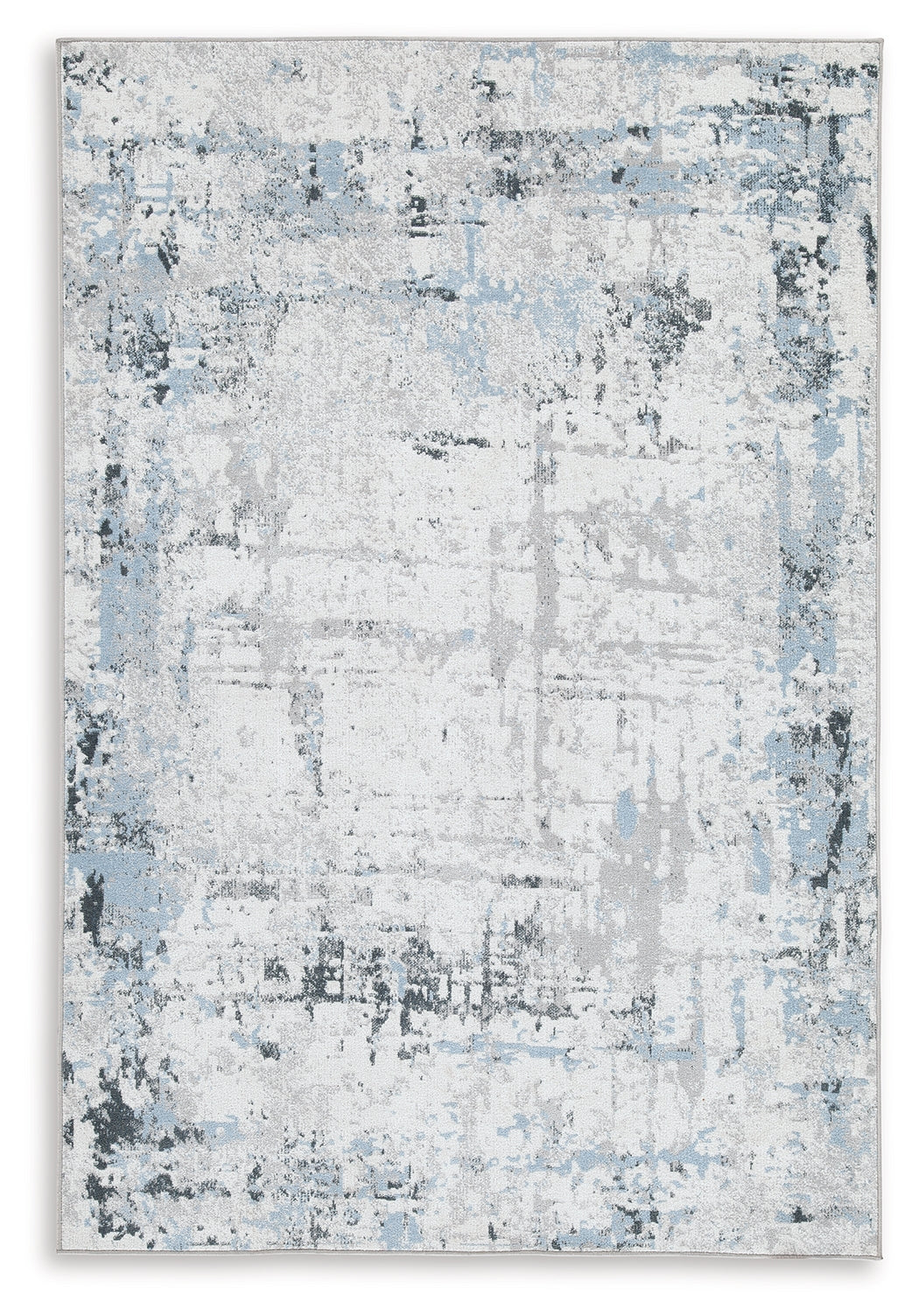 Nashville Furniture Outlets - Ashley Furniture - Emertonly Rug - 5' x 7' Washable Rug / Blue/White/Gray - R406982