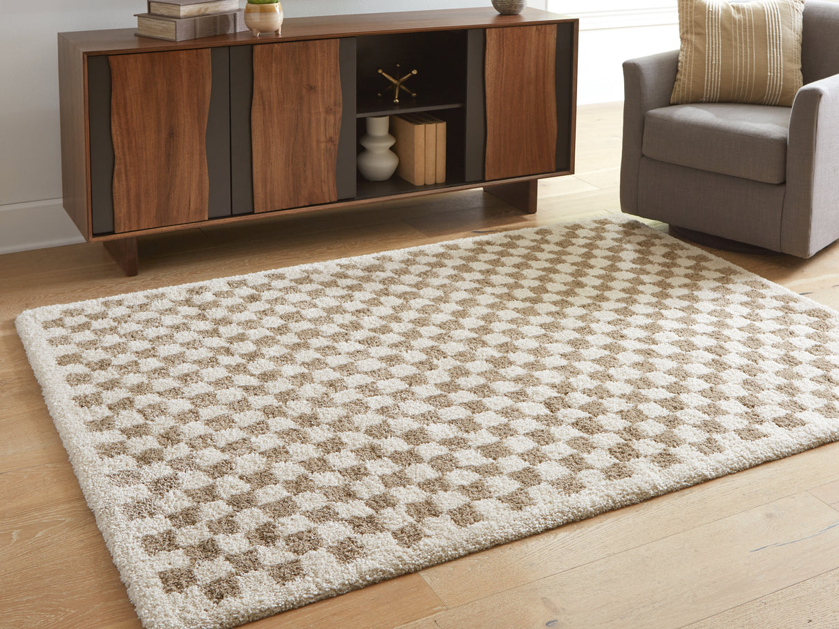 Nashville Furniture Outlets - Ashley Furniture - Karamen Rug - Medium Rug / Taupe/Ivory - R407342
