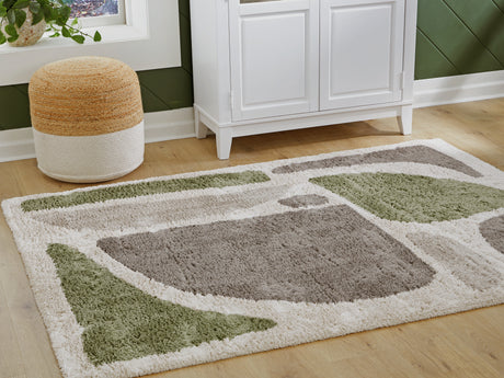 Nashville Furniture Outlets - Ashley Furniture - Anburgh Rug - Large Rug / Green/Gray/Ivory - R407351