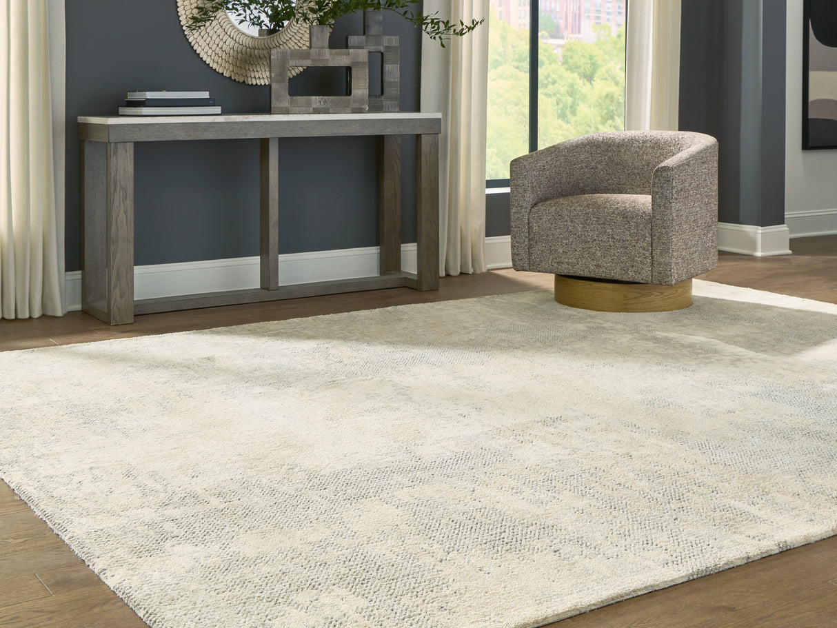 Nashville Furniture Outlets - Ashley Furniture - Raif Rug - Extra Large Rug / Gray/White/Cream - R408080