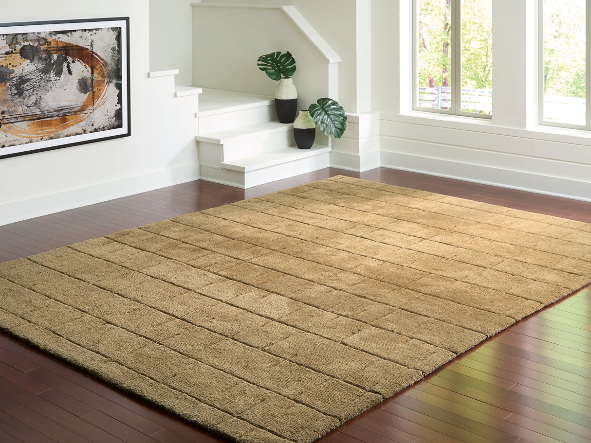 Nashville Furniture Outlets - Ashley Furniture - Luzmont Rug - Extra Large Rug / Golden Brown - R408370