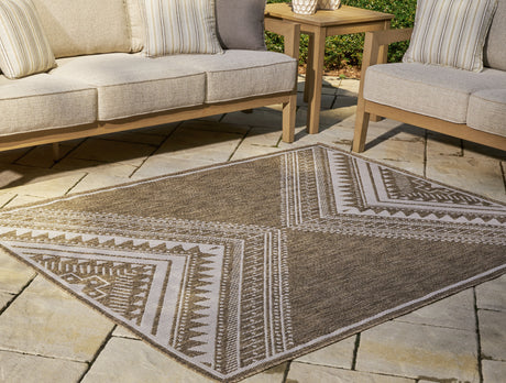 Nashville Furniture Outlets - Ashley Furniture - Dunsler Rug - 8' x 10' Rug / Brown/Cream - R900011