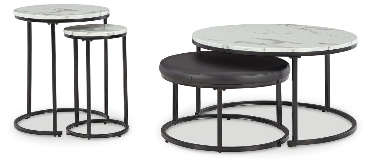 Nashville Furniture Outlets - Ashley Furniture - Jusmour Table (Set of 4) - Occasional Nesting TBL (4/CN) / Black/White - T161-14