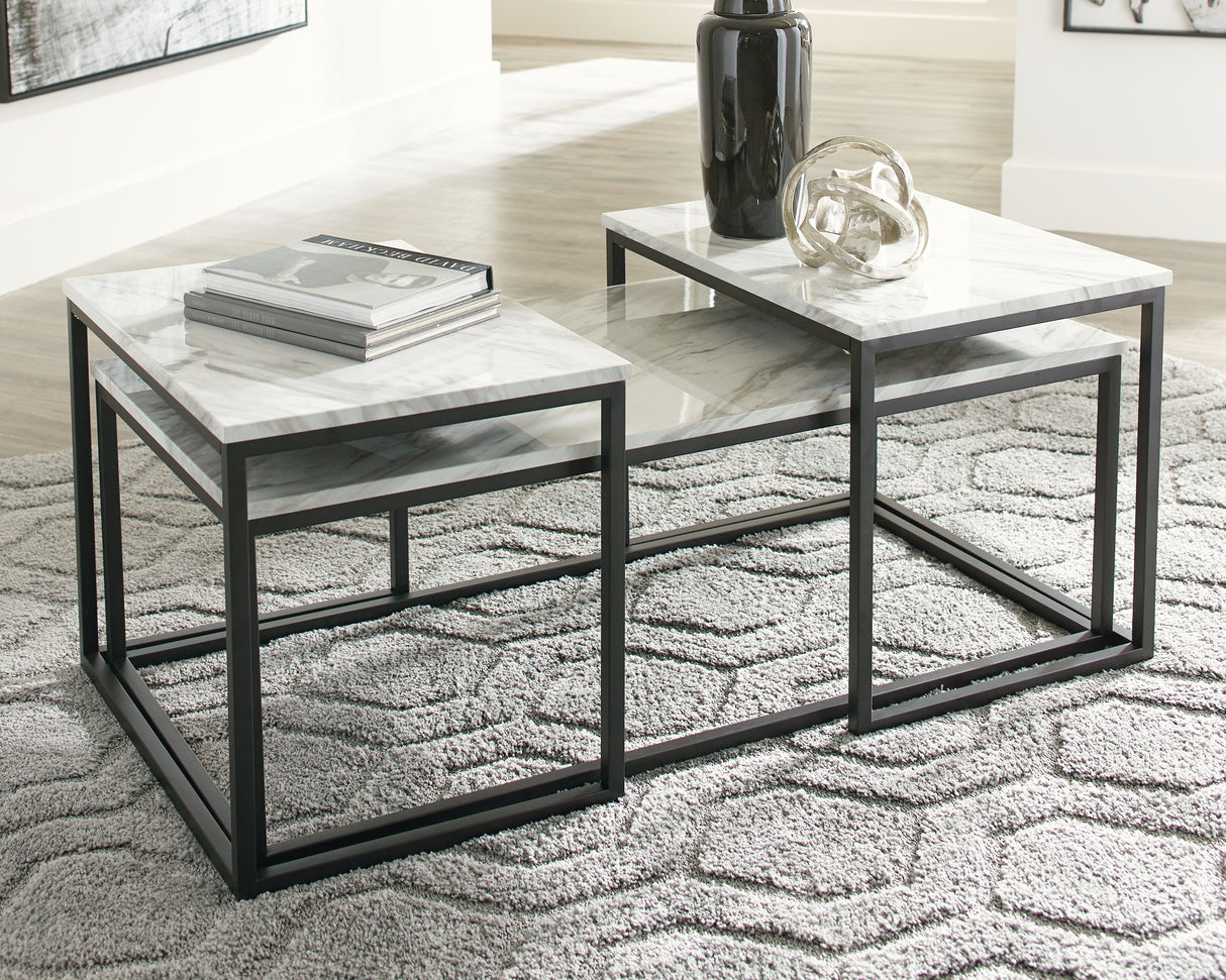 Nashville Furniture Outlets - Ashley Furniture - Donnesta Table (Set of 3) - Occasional Table Set (3/CN) / Gray/Black - T182-13
