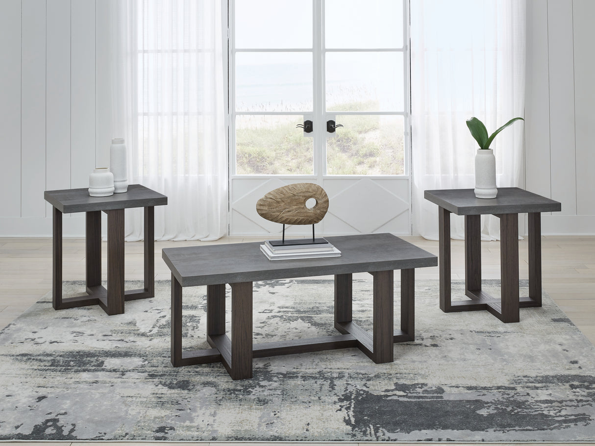Nashville Furniture Outlets - Ashley Furniture - Dynnford Table (Set of 3) - Occasional Table Set (3/CN) / Gray/Brown - T216-13