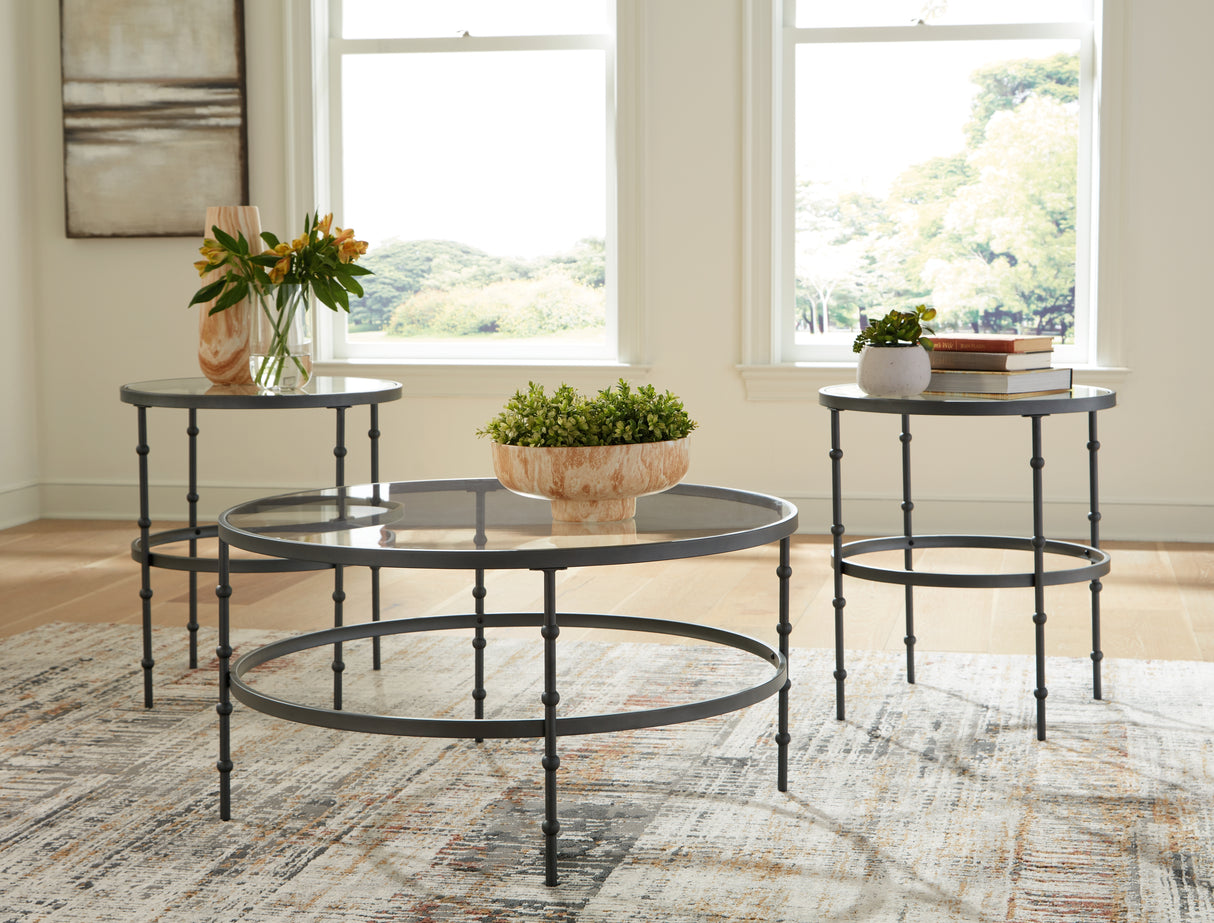 Nashville Furniture Outlets - Ashley Furniture - Kellyco Table (Set of 3) - Occasional Table Set (3/CN) / Gunmetal - T246-13