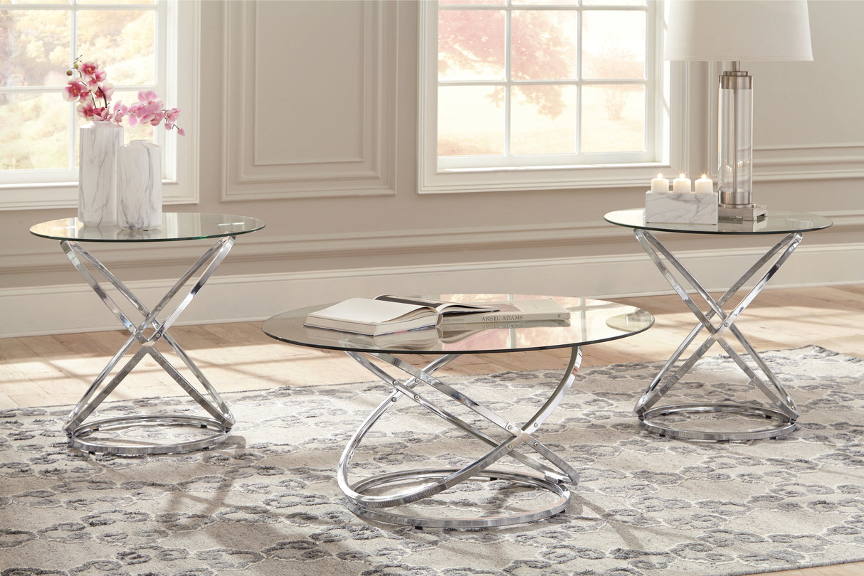 Nashville Furniture Outlets - Ashley Furniture - Hollynyx Table (Set of 3) - Occasional Table Set (3/CN) / Chrome Finish - T270-13