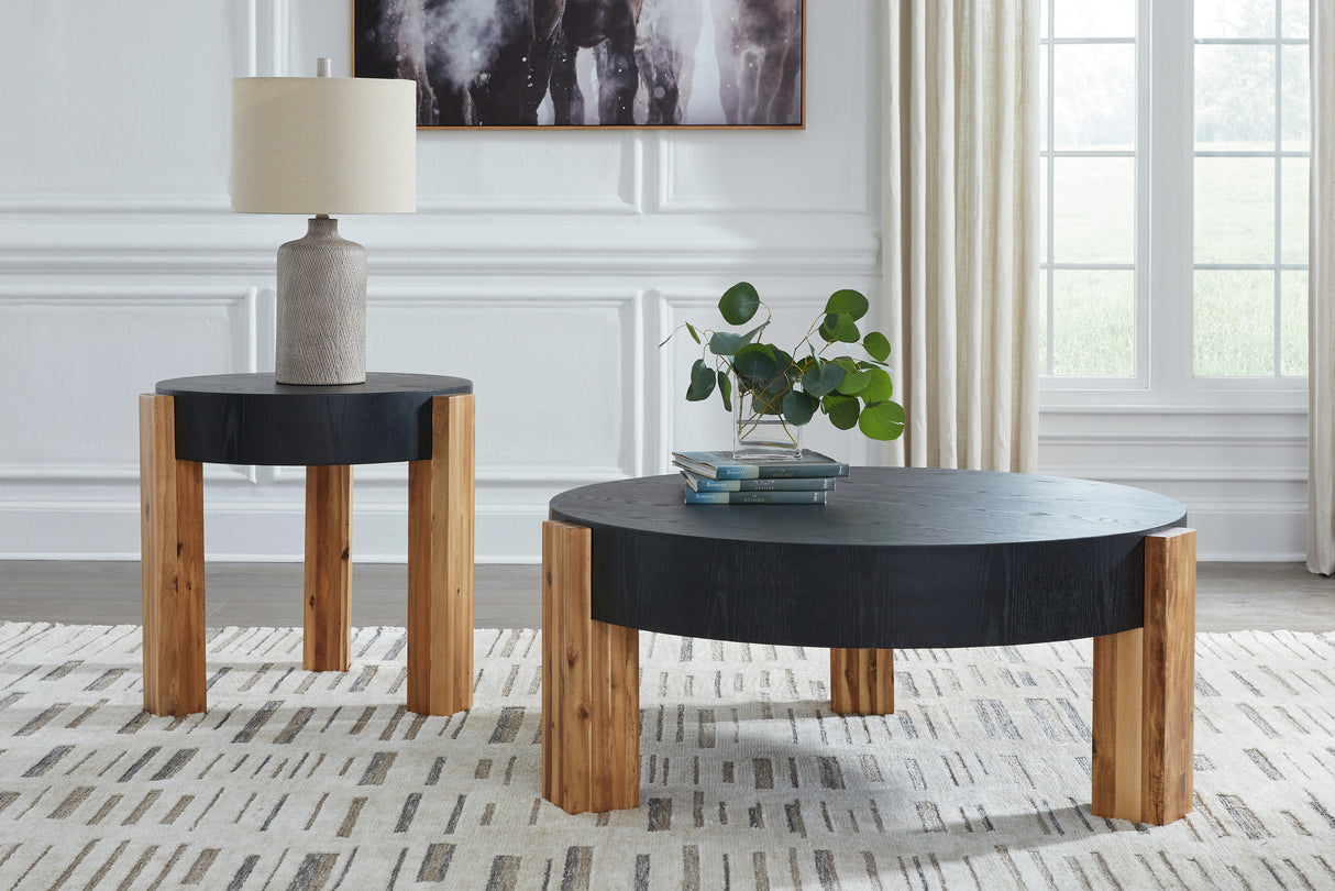 Nashville Furniture Outlets - Ashley Furniture - Breenmore Table (Set of 2) - Occasional Table Set (Set of 2) / Black/Natural - T322-12