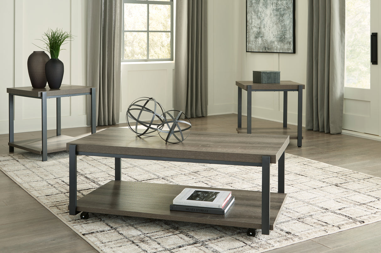 Nashville Furniture Outlets - Ashley Furniture - Wilmaden Table (Set of 3) - Occasional Table Set (3/CN) / Gray/Black - T393-13