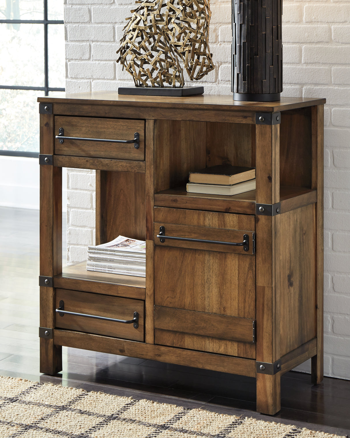 Nashville Furniture Outlets - Ashley Furniture - Roybeck Accent Cabinet - Accent Cabinet / Light Brown/Bronze - T411-40