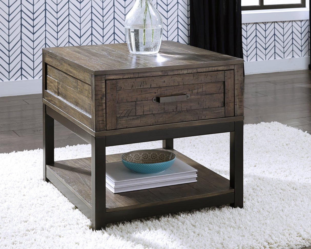 Nashville Furniture Outlets - Ashley Furniture - Johurst End Table - Rectangular End Table / Grayish Brown - T444-3